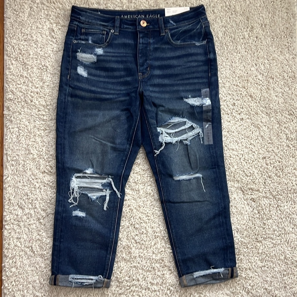 WOMENS AMERICAN EAGLE TOMGIRL VINTAGE JEANS SIZE 8 SHORT NWT - Picture 6 of 12